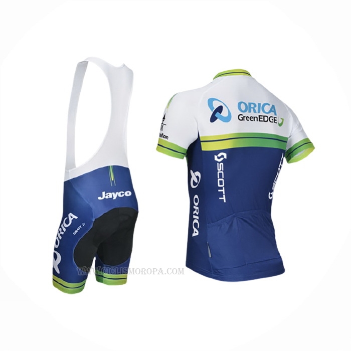 2014 Ropa Ciclismo Orica GreenEDGE Blanco Azul Mangas Corta y Culotte Corto